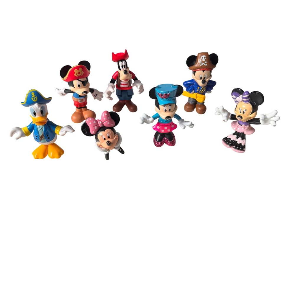 Disney Mickey Mouse Friends Pirate Sailor Figurine Lot Mickey Minnie Donald 7pc